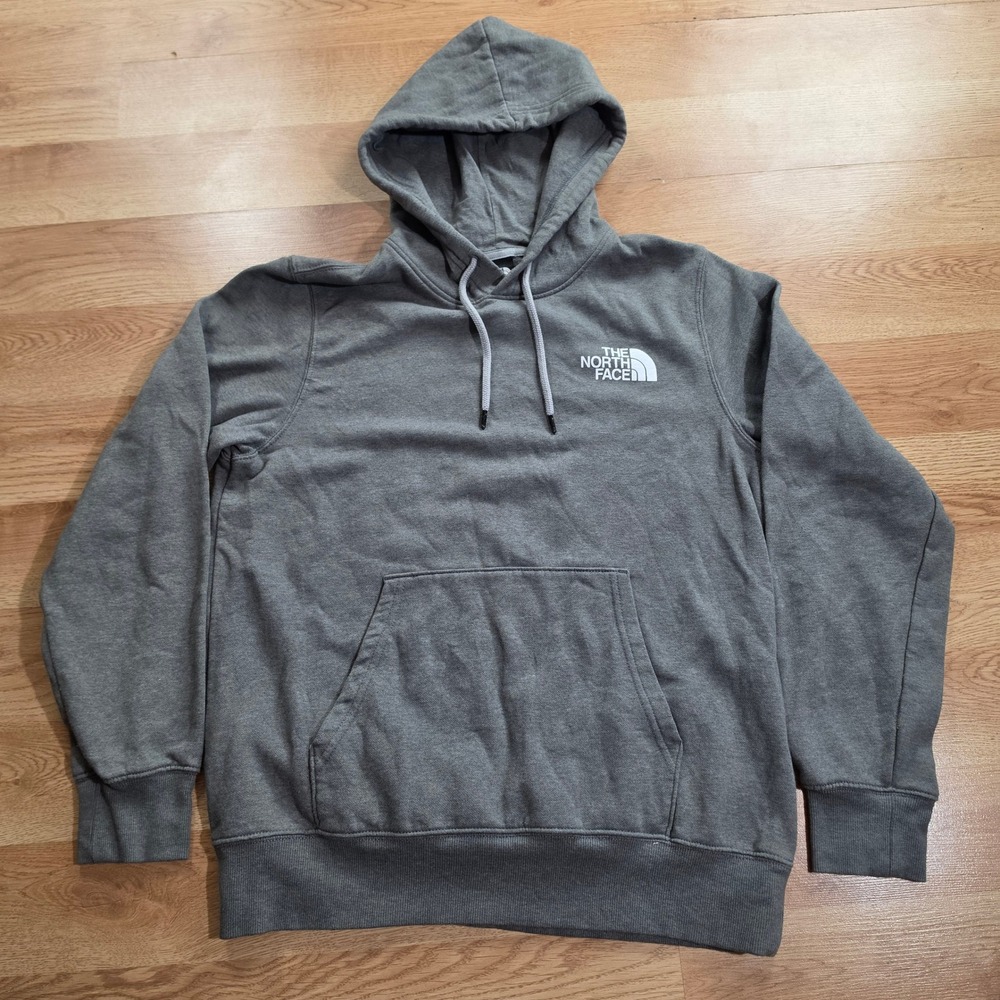 The North Face Hoodie Mens M Gray Never Stop Exploring Logo Pullover Sweatshirt